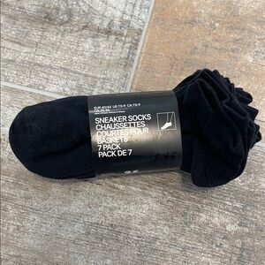 NWT H&M Black Athletic Sneaker Socks 7-Pack US Size 7.5-9